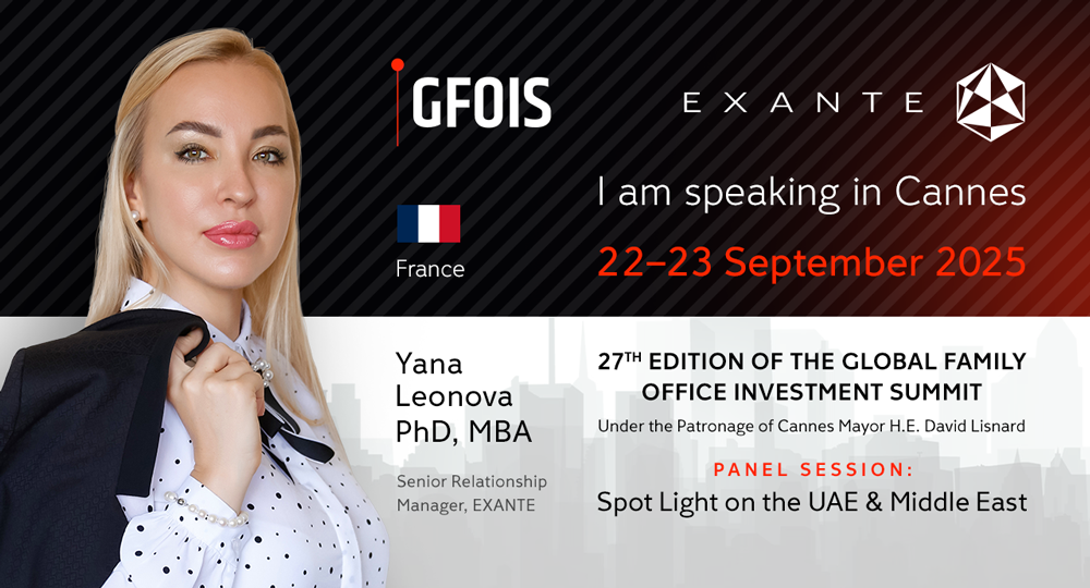 Yana Leonova speaks at the Global Family Office Investment Summit in Cannes
