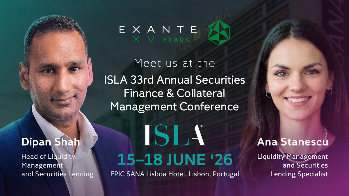 EXANTE at ISLA's 33rd Annual Securities Finance & Collateral Management Conference