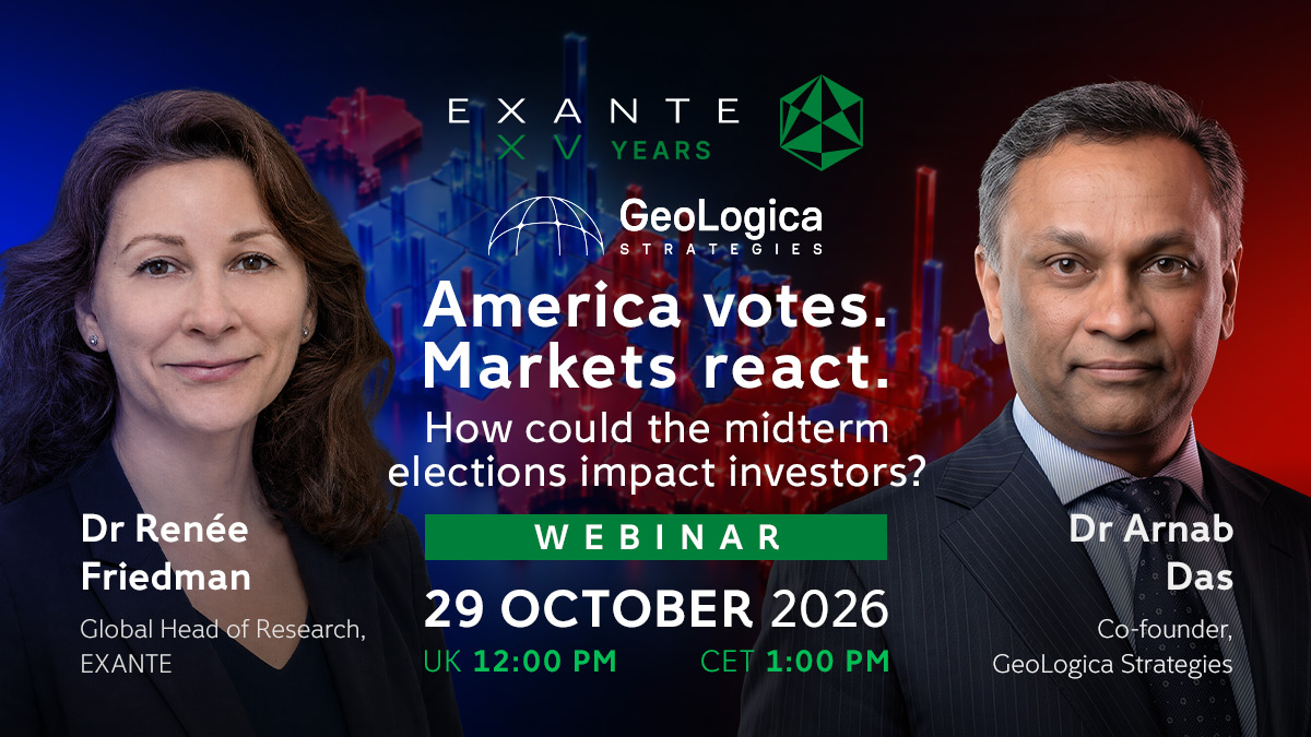 2026年10月29日Exante网络研讨会，探讨美国中期选举对投资者的影响，主讲人Renée Friedman博士。